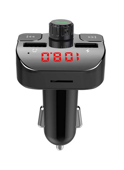 Buy Bluetooth FM Transmitter Fast Car Charger Black in Saudi Arabia