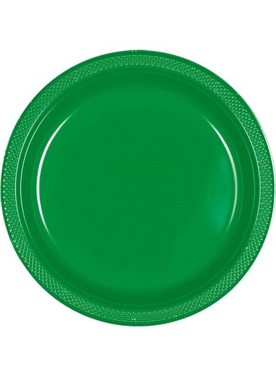 Buy Festive Plastic Plate Green in Saudi Arabia