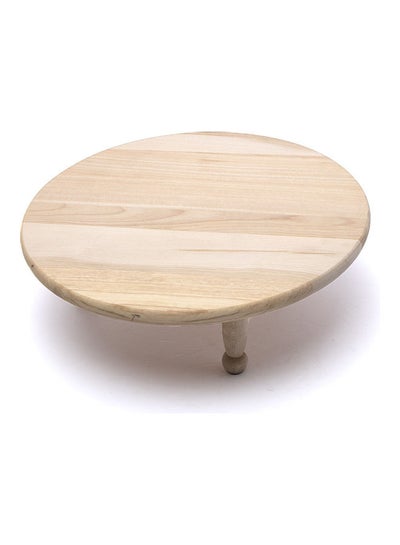 Buy Wooden Rounded Modern Slicing Table Beige 35cm in Saudi Arabia