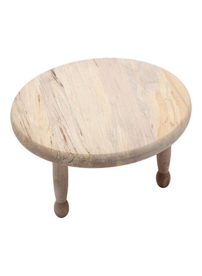 Buy Wooden Rounded Modern Meat And Fruit Slicing Table Beige 30cm in Saudi Arabia