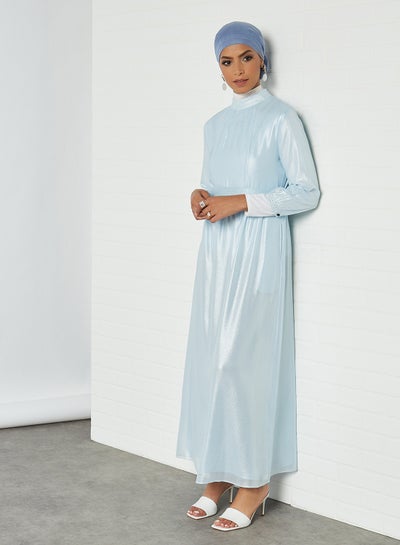 Buy Lurex Maxi Dress Azure in UAE