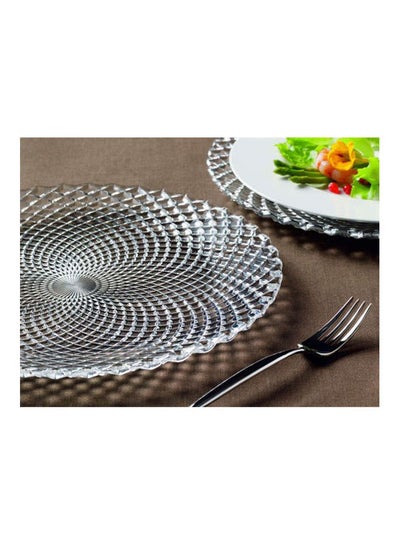 Buy Glass Plates Silver 32cm in Egypt