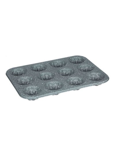 Buy Granite Muffin Mold, 12 Muffins Grey 35x26.5x3cm in Egypt