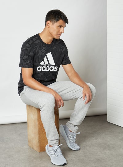 Buy Now - Essentials All-Over Print T-Shirt Black/White with Fast Delivery  and Easy Returns in Dubai, Abu Dhabi and all UAE