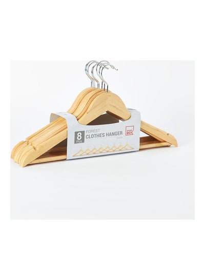 Buy 8-Piece Forest Wooden Hanger Set Brown 23 x 44.5cm in UAE