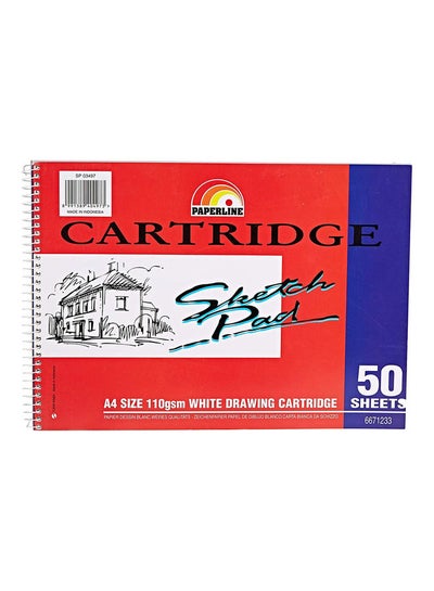 Buy A4 Size Cartridge Sketch Pad 50 Sheets White in UAE