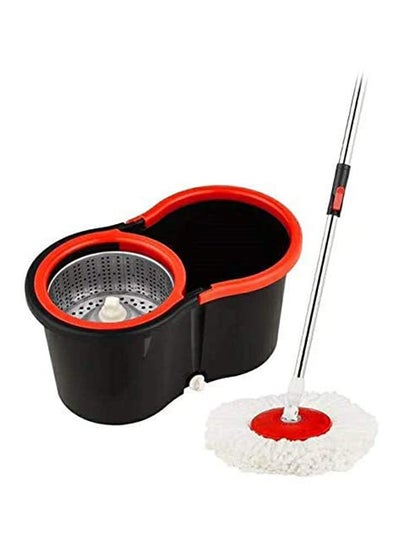 Buy Spin Mop Stainless Steel With Bucket Red/Black 45x25x22cm in UAE