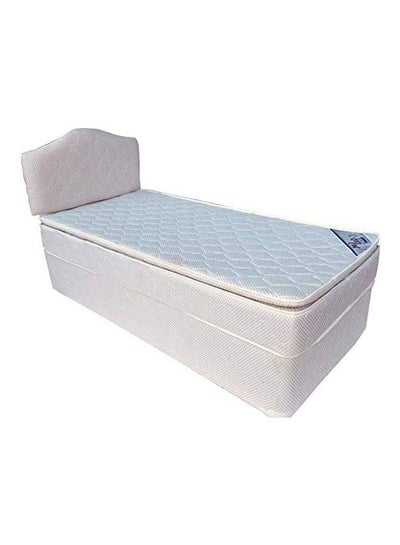Buy Deep Sleep Divan Bed With Headboard And Pillow Top Mattress Size White 90 x 190cm in UAE