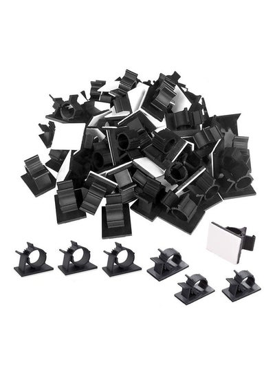Buy 50 Piece Cable Management Adhesive  Clips Black in UAE