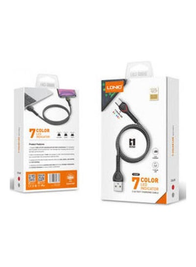Buy Data Lighting Cable USB 1meter Black in Egypt