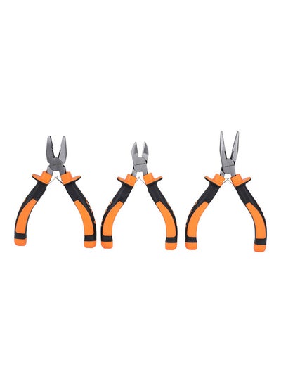 Buy 3-Piece Heavy Duty Plier Set Black/Orange/Silver in Saudi Arabia