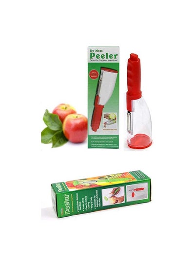Buy Vegetable Peeler With Container Storage Box Red 20x3cm in Saudi Arabia