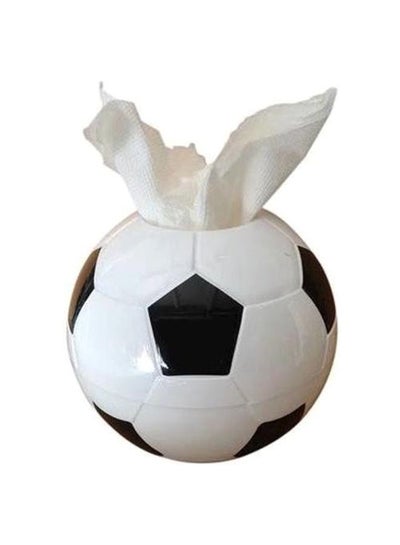 Buy Football Design Tissue Box White/Black in UAE