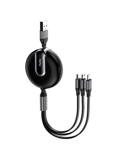 Buy 3.5A 1 Split To 3 Retractable Cable Black in UAE