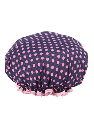 Buy Polka Dot Printed Shower Cap Blue/Pink 1x5cm in Saudi Arabia