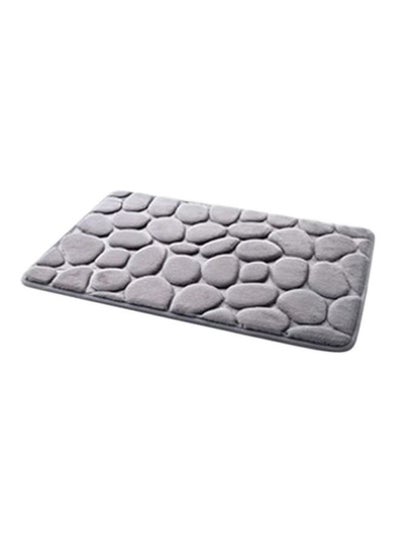 Buy Pebble Design Non-Slip Bathroom Rug Grey One Size in UAE