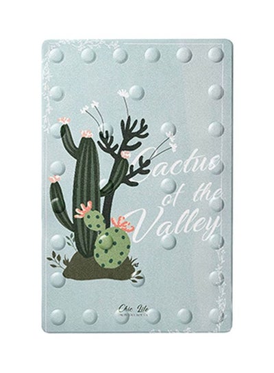 Buy Cactus Printed Bath Mat Blue/Green/White in Saudi Arabia