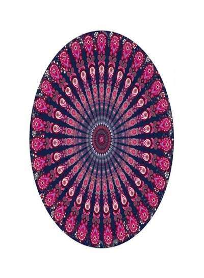 Buy Printed Round Beach Towel Pink/Blue 150x150cm in UAE