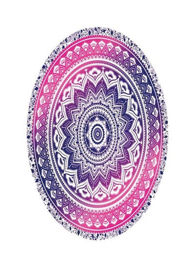 Buy Mandala Printed Beach Towel White/Blue/Pink in Saudi Arabia