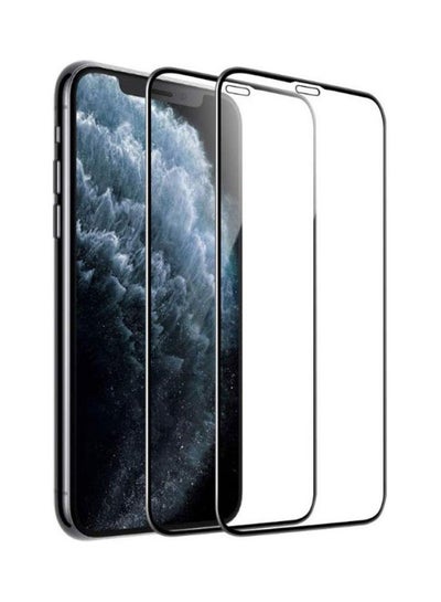 Buy 3D Tempered Glass Ultra Slim Thin Full Coverage   Film Protection Bubble Free Clear Smooth For Iphone 11 Pro Max (6.5 Inch)(2 Pack) Clear/black in Egypt