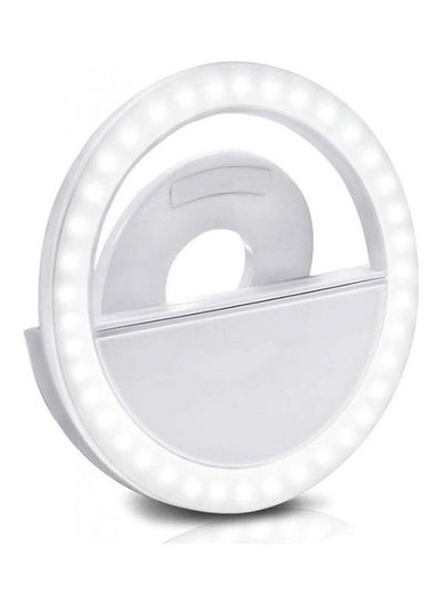 اشتري Clip on Selfie Ring Light (Rechargeable Battery) with 36 LED for Smart Phone Camera Round Shape, White أبيض في مصر