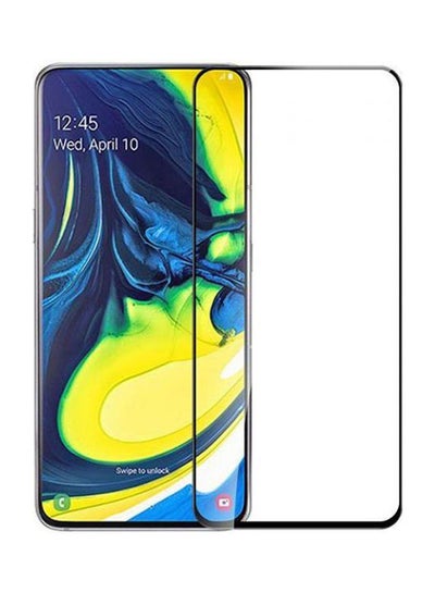 Buy Complete protection glass screen phone Samsung Galaxy A80 -  frame Clear/Black in Egypt