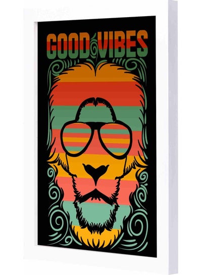 اشتري لوحة فنية بإطار بطبعة عبارة "Good Vibes" متعدد الألوان 23x33سم في السعودية