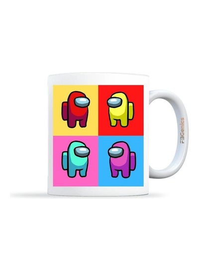 Buy Among Us Printed Coffee Mug White/Red/Blue in UAE