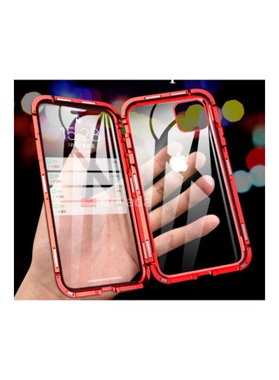 اشتري غطاء حماية واقٍ من الزجاج بوجهين لهاتف أبل آيفون 11 برو شفاف/ أحمر في الامارات