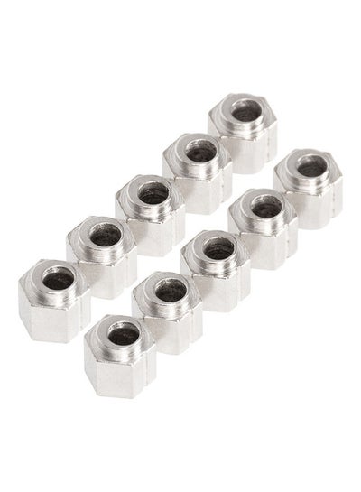 Buy 10-Piece Eccentric Nuts for 3D Printer V Wheel Aluminium Extrusion Silver in Saudi Arabia