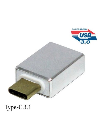 Buy OTG Type-c 3.1 Male To USB 3.0 Female Converter Silver/White in Egypt