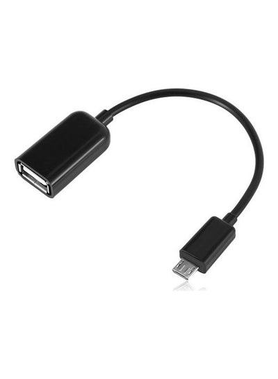 Buy OTG Micro Male to USB 2.0 Female Converter Cable Black in UAE