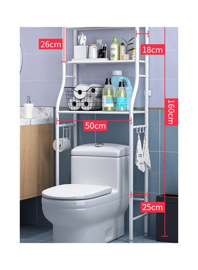 Buy 3 Shelf Towel Storage Rack Organizer Over The Toilet Bathroom Space Saver White 50 X 25 X 160cm in Saudi Arabia