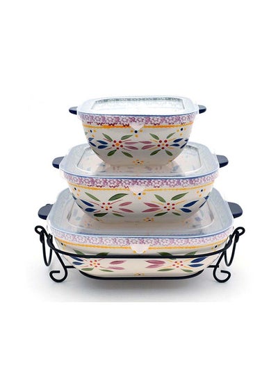 3-Piece Old World Nested Square Bakerware Set Confetti price in UAE ...