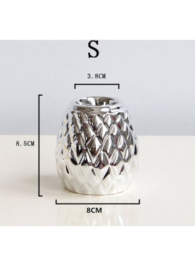 Buy Candle Holder Silver 8 X 8.5 X 3.8cm in Saudi Arabia