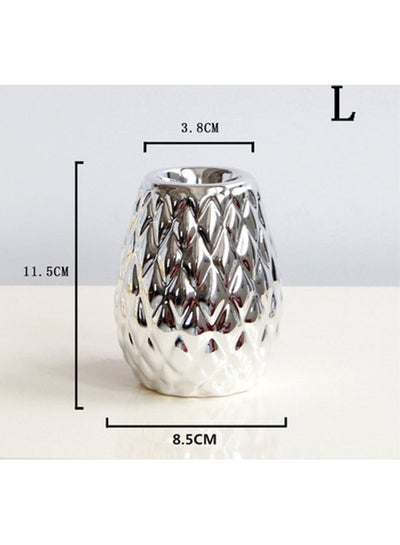 Buy Candle Holder Silver 8.5 X 11.5 X 3.8cm in Saudi Arabia