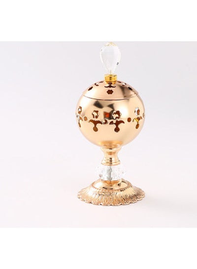 Buy Incense Holder Golden/Clear 16x8cm in Saudi Arabia