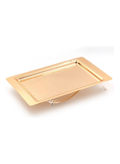 Buy Tray With Stand gold 44x28x7cm in Saudi Arabia