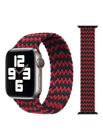 Buy Replacement  Braided Solo Loop Apple Watch Band for 45/44/42 mm Small Black/Red in UAE