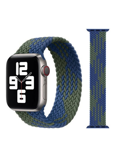 اشتري Replacement  Braided Solo Loop Apple Watch Band for 45/44/42 mm Medium Blue/Green في مصر