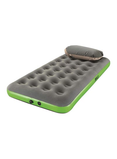 Buy Pavillo Roll & Relax Airbed Twin 1.88m X 99cm X 22cm 26-67619 Polyester Grey/Green 188 x 99 x 22cm in Saudi Arabia