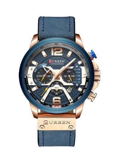 Buy Waterproof Leather Chronograph Watch H35803BL-SU - 48 mm - Blue in UAE