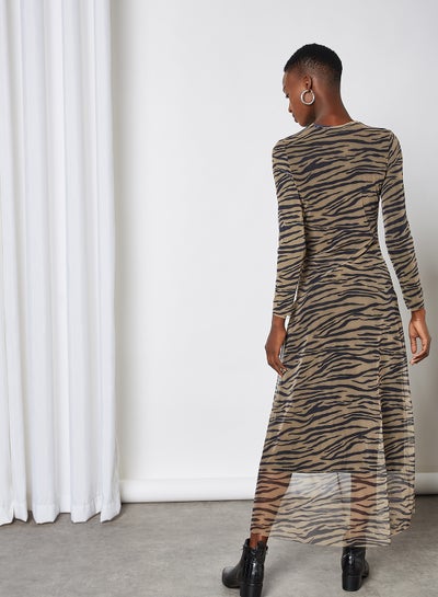Buy Now - Zebra Print Slim Fit Dress Brown/Black with Fast Delivery and  Easy Returns in Dubai, Abu Dhabi and all UAE