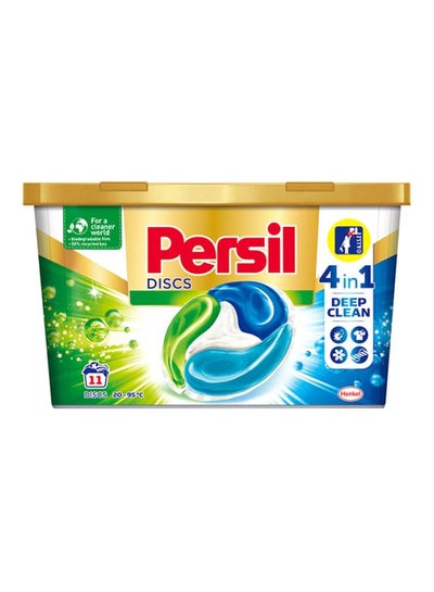 Buy Universal Pre-Dosed Detergent Discs 4 In1 Power Against Strong Stains For Extra Brightness Long-Lasting Freshness And Protection To Fabrics 11 Count 275grams in UAE