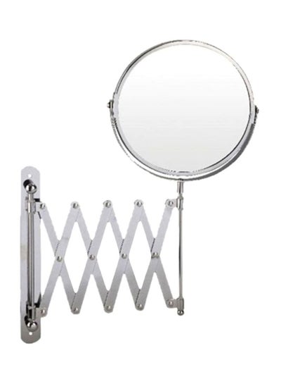 Buy Extendable Round Mirror Silver 21.5x21x4.5cm in UAE