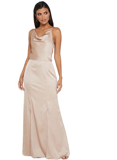 Buy Trey Lace Back Dress Beige in Saudi Arabia