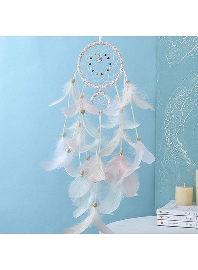 Buy Decorative Handmade Feather Lace Dream Catcher White in Saudi Arabia