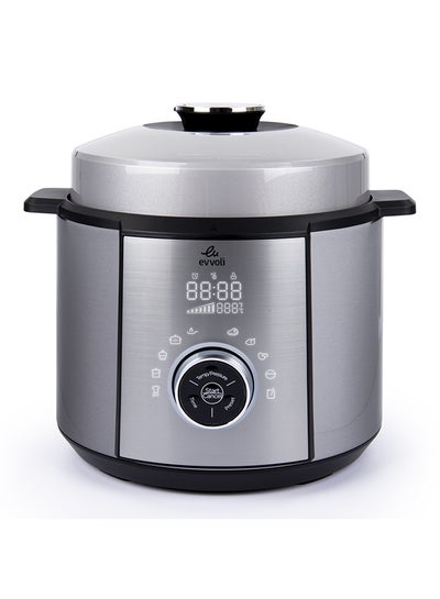 اشتري 10 In 1 Multi-Use Programmable Pressure Cooker 10 Cook Settings With 15 Smart Safety Protection Modules 5.5 لتر 1100 وات EVKA-PC6010S أسود/ فضي في الامارات