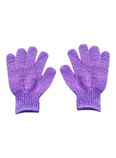 Buy Pack Of 2 Bath Gloves Purple 3x2x6centimeter in Egypt