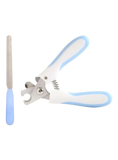 Buy 2-Piece Nail Clipper And Filer Set White/Blue/Silver in Saudi Arabia